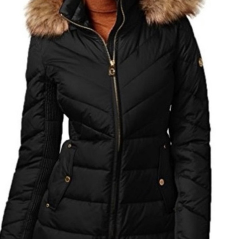 MICHAEL Michael Kors Women's Faux-Fur-Trim Hooded Puffer Coat